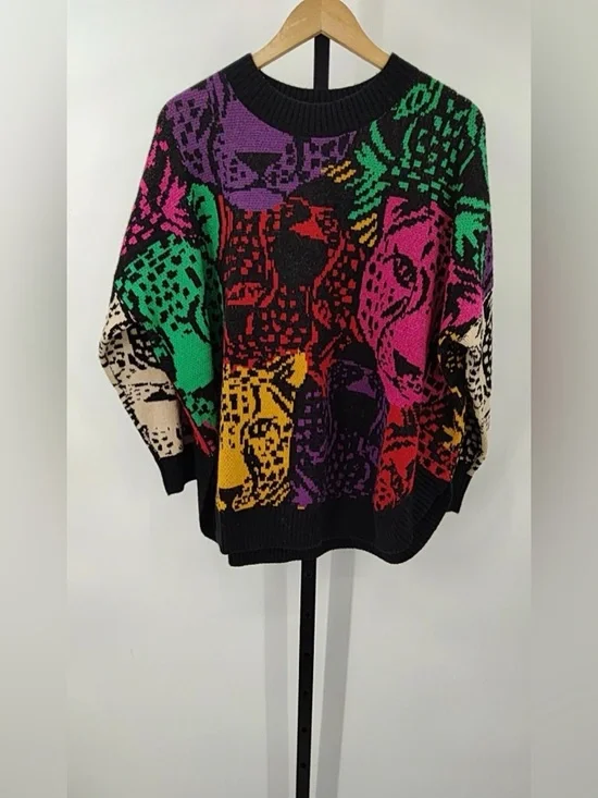 FARM Rio Multicolor Animal-Print Crewneck Sweater - Picture 5 of 6